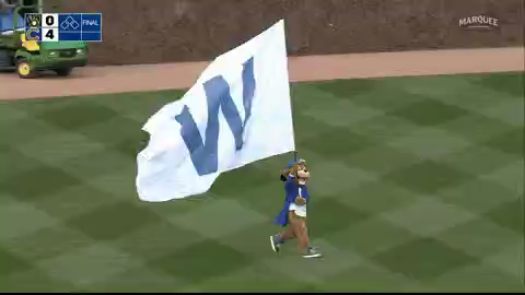 W flag flying at Wrigly Field