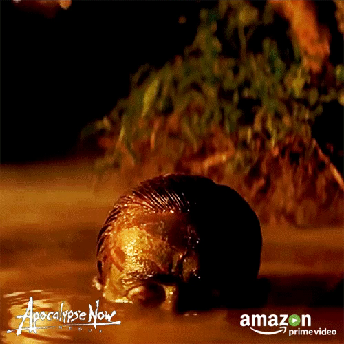 Martin Sheen rising from the water in Apocalypse Now.