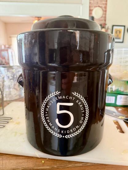 A sauerkraut fermentation crock.