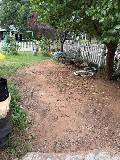 Bare patch in a front yard
