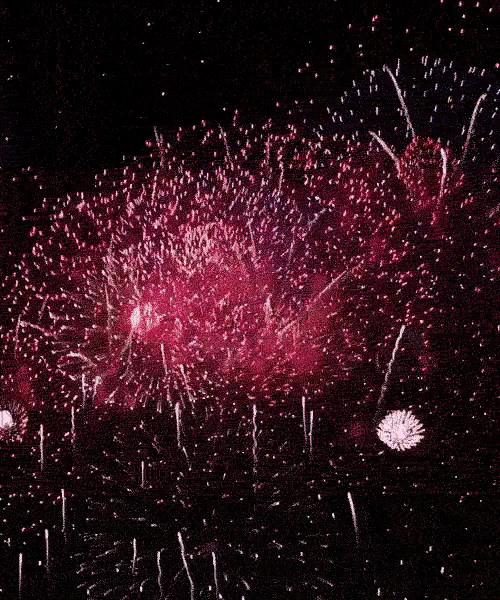 Fireworks bursting.