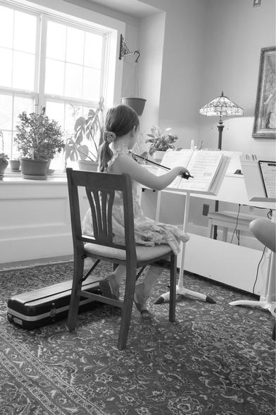 A girl playing violin