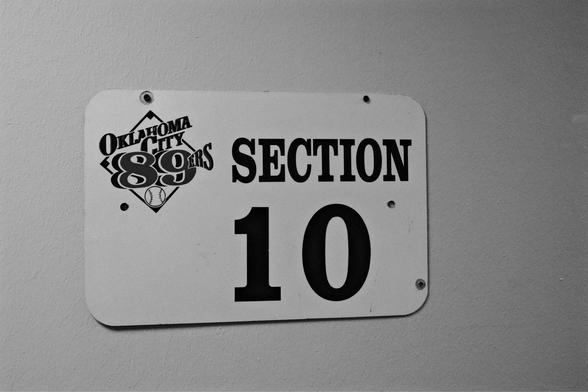 Section 10 sign for the old OKC 89’s ballpark.