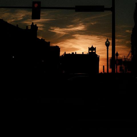 Sunset as viewed through the Capital Publishing Building tower.
